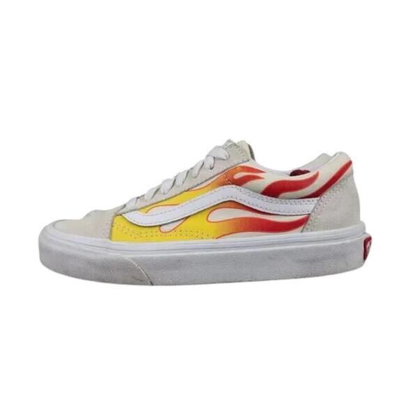 Vans Shoes Womens 5.5 Sneakers Old Skool Flames Skate Casual Street Style Active - Picture 3 of 12
